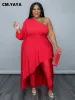 Set cm.yaya plus size da donna, set da una maglietta e pantaloni asimmetrica a bassa manica lunga e pantaloni si adattano a due pezzi set da binari set da 2 pezzi