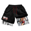 Men's Shorts Stylish Anime Baki Hanma Graphic For Men Athletic Gym Workout 2 In 1 With Compression Liner Fiess Activewear GG