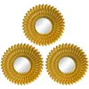 Gold Mirrors for Wall Decor Set of 3 Hanging Ornament Art Crafts Supplies for Home Bedroom Bathroom Small Round Wall Mirror 240314