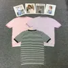 Kvinnors t-shirt designer t-shirt fashionabla kvinnors nya bokstavstryck stift midja genväg kort ärm topp kvinnors topp
