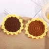 Table Mats Handmade Crochet Sunflower Place Mat Cotton Flowers Cup Pad Placemat Wedding Party Home Kitchen Decorative