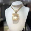 Privat anpassat Hip Hop -smycken 925 Sterling Silver Baguette Initial Letter D Pendant för halsband