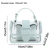 Schoudertassen PVC transparant dames crossbody messenger met PU-leer Kleine vierkante tas stiksels Damesstadion goedgekeurd