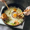 Skedar 1/2st Ramen Soup Spoon Japanese Noodles With Holes Träkök Stora servis matlagningsredskap