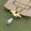 Designer Necklace Pearl Pendant for Woaman Diamond Top Products Brass Necklaces Fashion Jewelry Supply