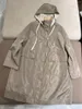 Women's Trench Coats Spring Casual Loose Wide Waist Hooded Rain Coat