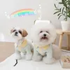 Vestuário para cães em roupas listradas camisa de lapela pet teddy koki urso pequeno e médio primavera verão