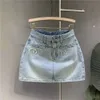 Dżinsowa spódnica Designer Damskie spódnice z Paską Mini spódnicę wysokiej talii dla kobiety Summer Koreańskie dżinsowe dżinsy Blue Streetwear Harajuku Vintage 258