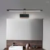 Wall Lamp Modern Black/Silver Led Light 9W/12W Mounted Bathroom Mirror Fixture Sconce Fog-proof Three Color Dimming