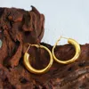Boucles d'oreilles créoles Vintage en acier titane plaqué or pour femmes, bijoux accessoires d'été
