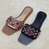 HBP Non-Brand Babouche Femme Colorido Rhinestone Antideslizante Cómodo Zapatos de Lujo al Aire Libre Sandalias Planas de Verano para Mujer