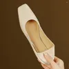 Casual Shoes Women's Fabric Slip-On Flats Daily Single Square Toe Soft bekväm kvinnlig espadrilles för kvinnor