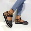 Casual Shoes Plus Size Platforma Platforma Flat Summer Mesh Hollow for Woman Leopard Print koronkowy sporty sporty