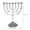 Posiadacze świec 7 Grad Holder Israel Menorah Temple Candelabrum stojak na komputer