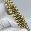 Moda masculina relógio caixa de ouro mostrador verde números romanos aço inoxidável banda de ouro automático 2813 relógios 40mm