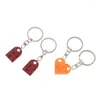 Keychains 2PCS Love Heart Couples Friendship Cute Key Buckle Ring Pendant Building Block