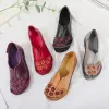 Buty najwyższej jakości skórzane buty damskie balet baletowy Floral Moccasins Ladies Vintage luksusowe bordoziemione wodoodporne szeroko dopasowane buty