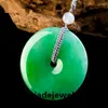 Pendant Necklaces Natural Green Jade Donuts Necklace Men Women Genuine Myanmar Jadeite With Certificate Burma Jades Stone Donut