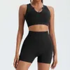 Débardeur de Yoga pour femmes, Short, ensemble de sport court élastique et ajusté, pantalon 3/4 pour vêtements extérieurs, ensemble Fiess