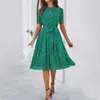 Diyun Roupas femininas Shein2024 primavera/verão elegância casual vestido estampado de bolinhas