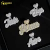 Bijoux Hip Hop pour hommes, pendentif personnalisé avec lettre en argent Sterling VVS Moissanite, diamant, nom Initial