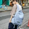 Backpack High Quality Nylon Women Solid Color Multi Pocket College Student Men Laptop School Bag Trendy Cool Travel