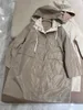 Women's Trench Coats Spring Casual Loose Wide Waist Hooded Rain Coat