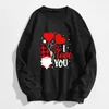 Women's Hoodies Juniors Fall Clothes Valentines Day Womens Casual Long Sleeve Crew Neck Letter Printed Pullover Hoodless Quarter Zip