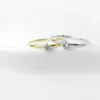 Anéis de Cluster Designer Original Diamantes Extra-Finos Requintado Seis Garra Inlay Estilo Minimalista Abertura Anel Ajustável Jóias Femininas
