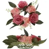 Dekorativa blommor 2 datorer Artificial Plant Candlestick Garland Wreath Fake Rose Ring Ornament Pink Rings