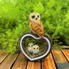 Garden Solar Resin Owl Love Decorative Light Animal Ornaments Outdoor Landscape Arrangement 240312