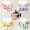 Hair Accessories 10Pcs Cute Cartoon Bow Rope Baby Girl Colorful Plush Ball Elastic Ring Set Children's Headwear