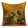 Pillow Merry Christmas Cover Polyester For Home Sofa Car Seat Decorative Santa Claus Snowman Pillows Cases