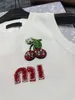 Women's Tanks Camis miu New cherry MM knitted alphabet embroidery Bust 72 length 42 A2