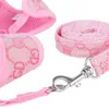 Luxury designer dog harness leashes collars leash set classic pattern pets breathable mesh pet harnesses small dogs poodle schnauzer