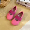 Kids flat shoes spring autumn girls PU leather all-matching princess shoes children elastic strap soft non-slip dance footwear Z4169