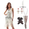 Abbigliamento da palcoscenico Abito vintage con paillettes Anni '20 Flapper Gatsby Charleston Ballo di fine anno Nappa Party Dance Perline Toast Vestido Cocktail