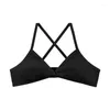 Bras Women Cross Strap Sexy Bra Top Push Up French Triangle Cup Crop Wire Free Brassiere Female Intimates Bralette