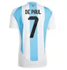 Argentina Jersey 2024 Copa America Messis Maradona Argentino Camisas de futebol Kit Kit Player Versão J.Alvarez Mac Allister di Maria de Paul L.Martinez Jerseys