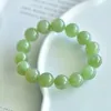 Strand An Jade Qinghai Material Joias Pulseira Verde Lago 1690#