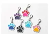 Anti-lost Puppy ID Pet accessories Pendant Diamond drop glue round footprint dog tag Pet supplies collar hanging ornament Round Personalized pet ID collar pendant