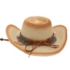 Chapeau de cowboy en paille de style ethnique simple avec décor de glands, casquette de Panama bohème, vente en gros, pour hommes et femmes, protection solaire 240311