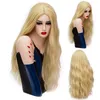 MSIWIGS 70CM Long Pink Wavy Wigs Cosplay Natural Synthetic Women s Blonde Wig 29 Colors Heat Resistant Hair 240305