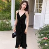 Casual jurken mode zomer lange avond kerstjurk vrouwen kleding elegante zoete sexy riem slanke split midi party prom gewaad mujer