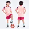 Barns fotboll tröja kläder sportkläder barn sommar andas fotboll tröjor set väst sorts uniform för ungdom 240312