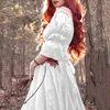 Vestidos casuais mulheres vestido medieval renascentista estilo vintage gótico até o chão cosplay lolita vestido