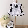 Vêtements pour chiens Noir et blanc Lolita Maid Robe Pet Anniversaire Po Vêtements Personnalisation