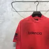 LED Balenciagia Track Designer Clothes Triple S Balanciaga Tshirt Extreme -Highバージョン24SSパリ新しい逆ラベル大​​印刷短袖Tシャツとインターン