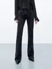 Jeans femininos ioo 23 outono marca mc lavado cinza cintura alta pesado carregado velho midline micro para mulheres navio livre