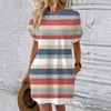 Casual Dresses Women Short Sleeve T-shirt Dress Summer Tunic Printed Loose Mini With Pockets Robe Femmes